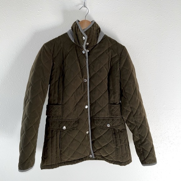 Nautica Olive Green Zip Up Jacket Polyester Lining With Buttons Size Small - Picture 1 of 6
